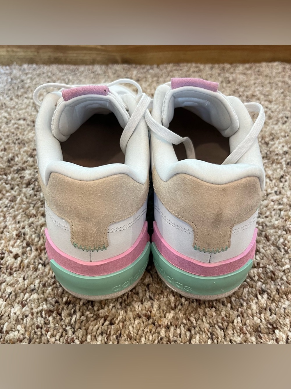 Adidas Post Moves White Shoes Womens Size 11 Cloudfoam Super - Picture 4 of 9